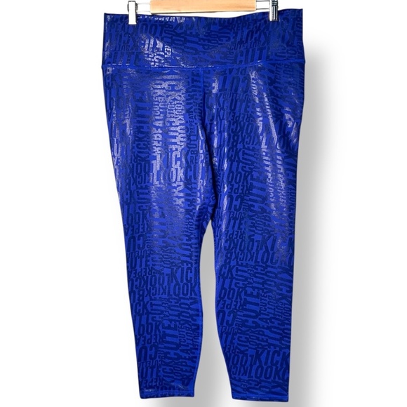 FABLETICS Define Power Hold 7/8 Leggings Graphic Print Cobalt Blue US Sz L - Picture 4 of 10